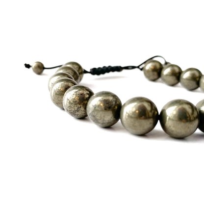 10mm Pyrite Beaded Bracelet