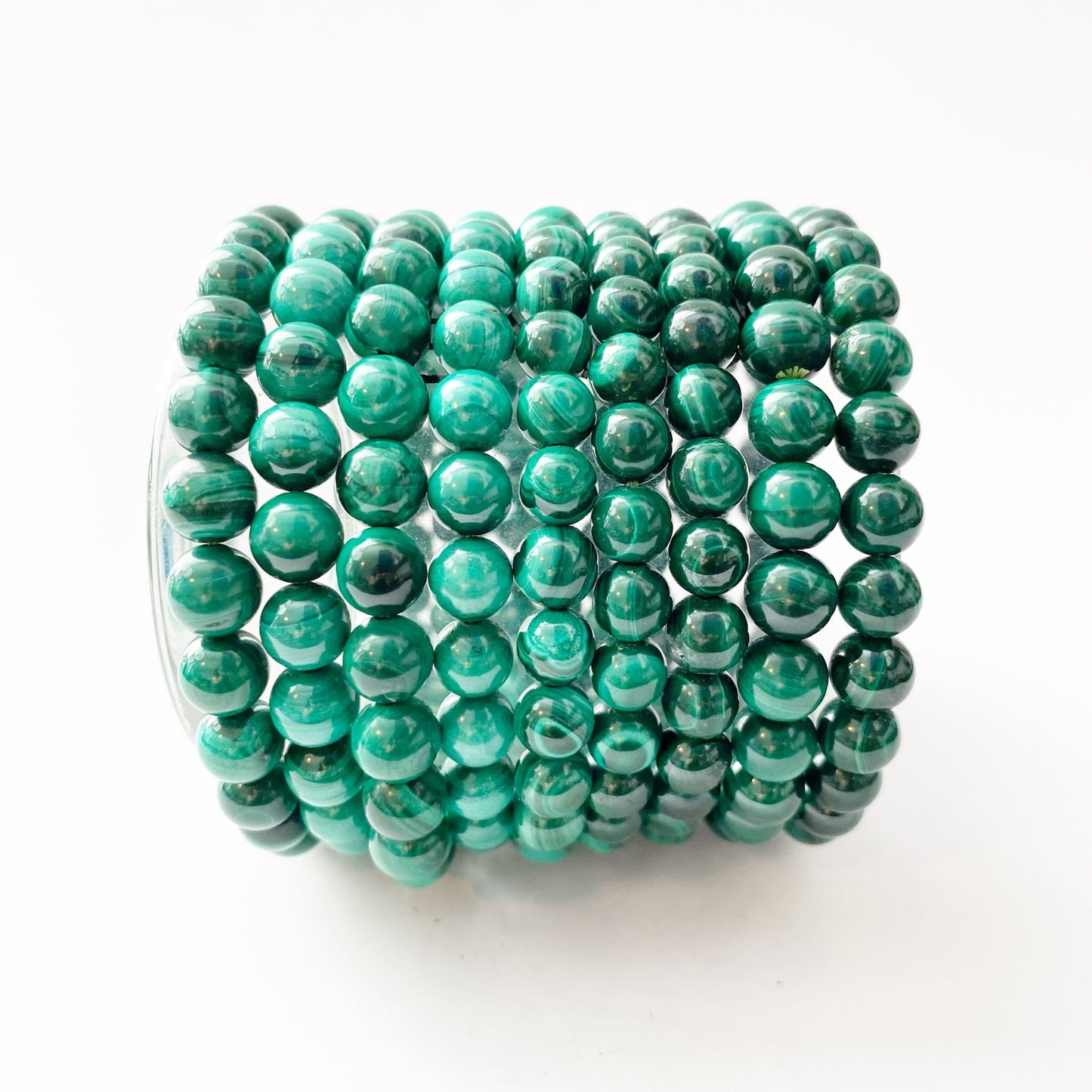 8mm Genuine Malachite Beaded Bracelet