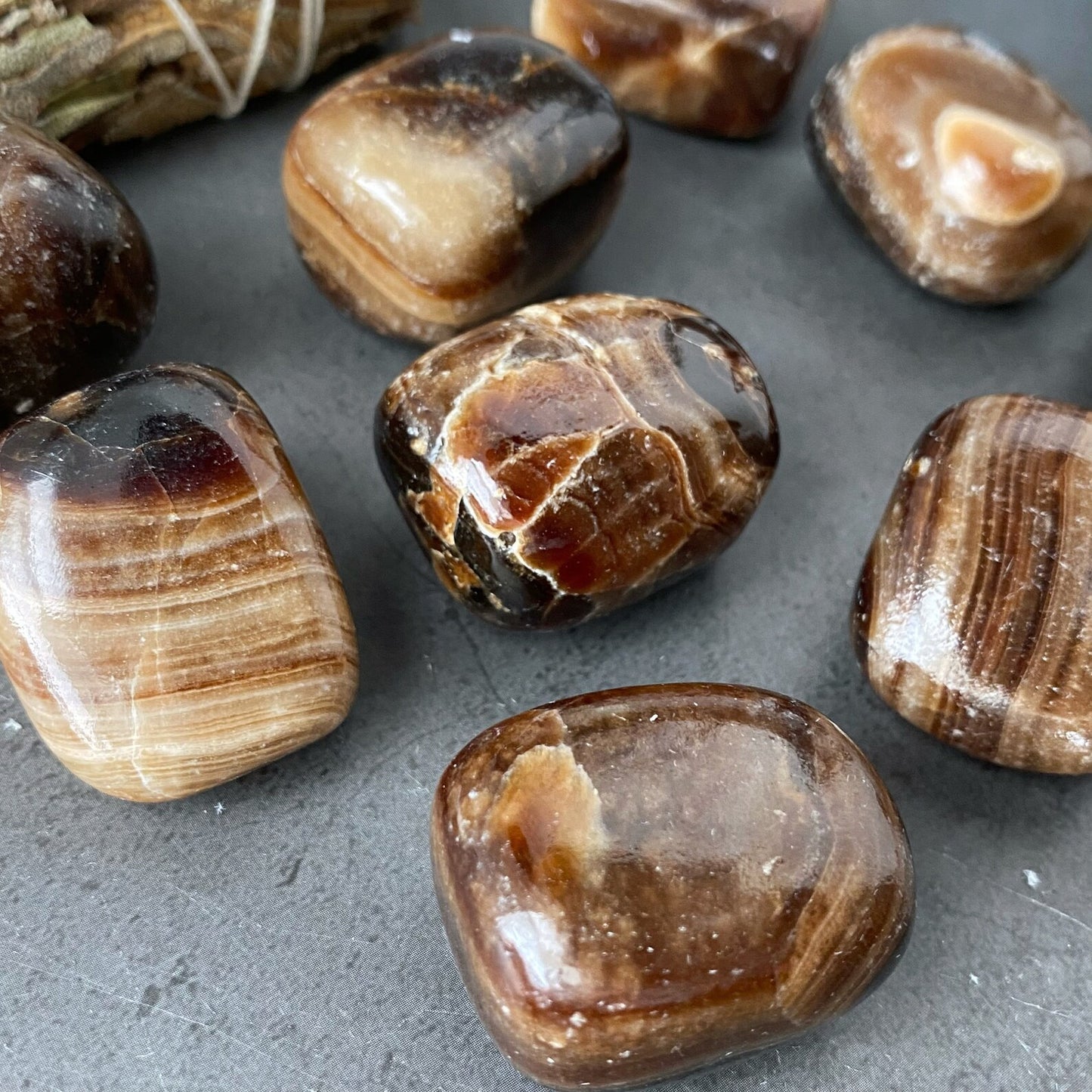 Chocolate Calcite Tumbled Stones