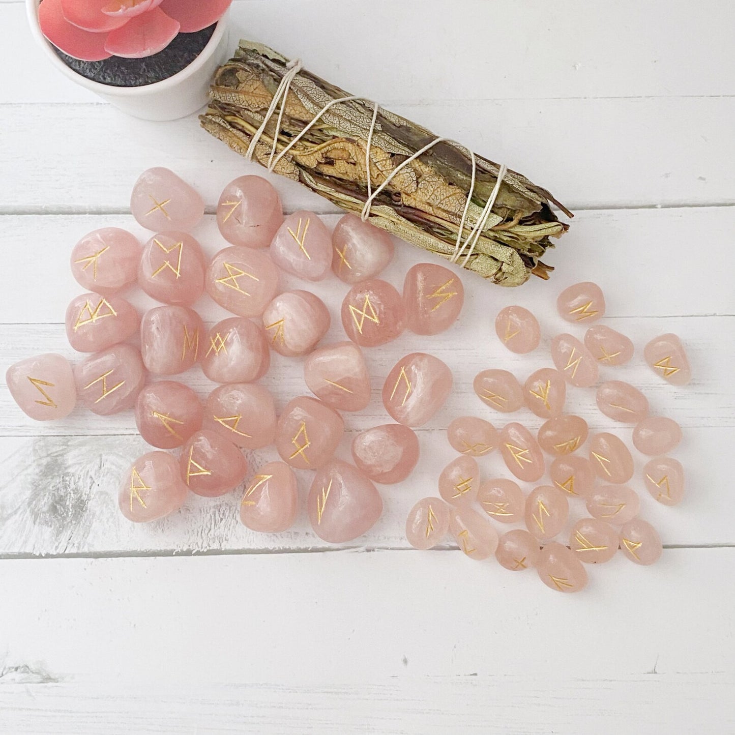 Rose Quartz Elder Futhark Runes