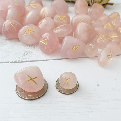 Rose Quartz Elder Futhark Runes