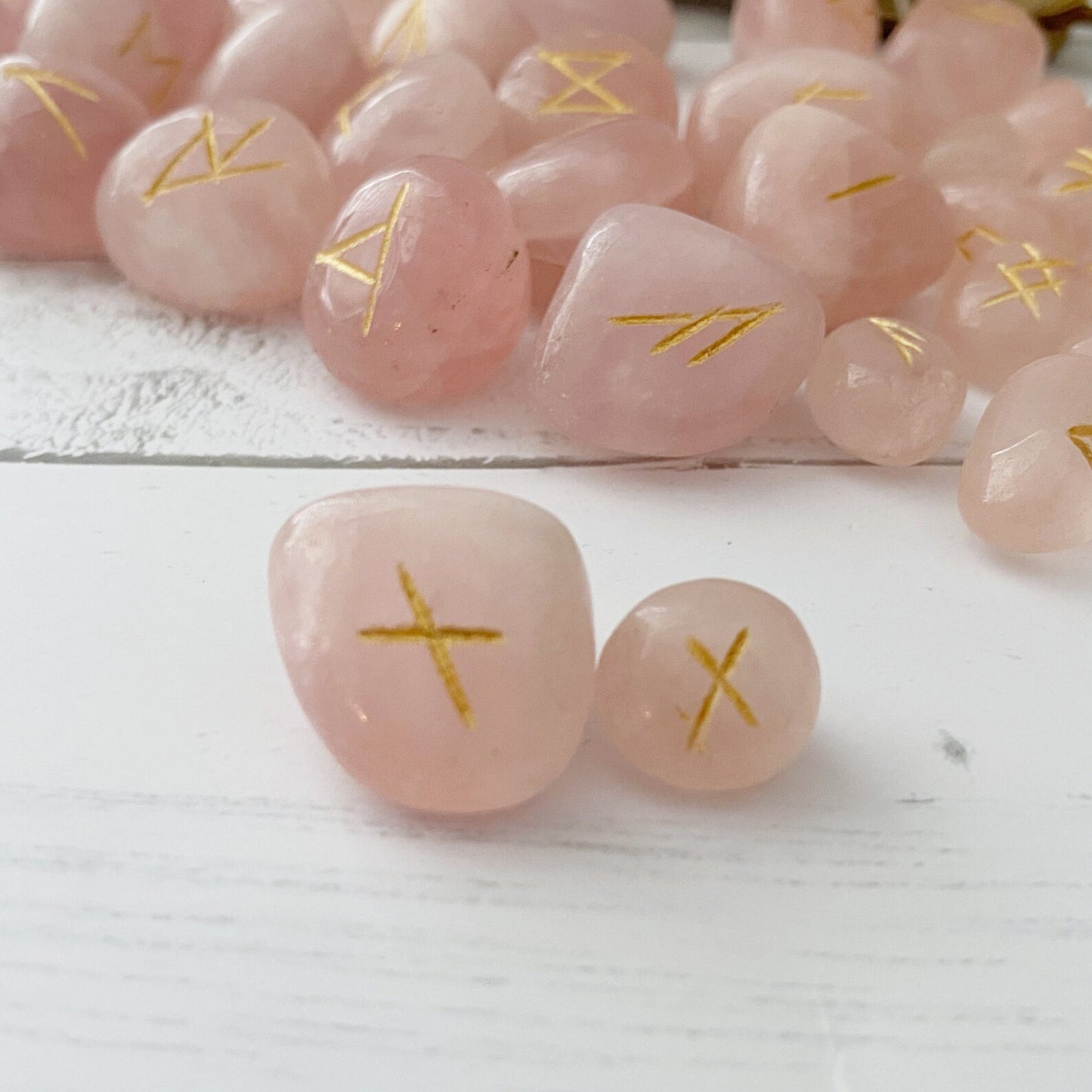 Rose Quartz Elder Futhark Runes