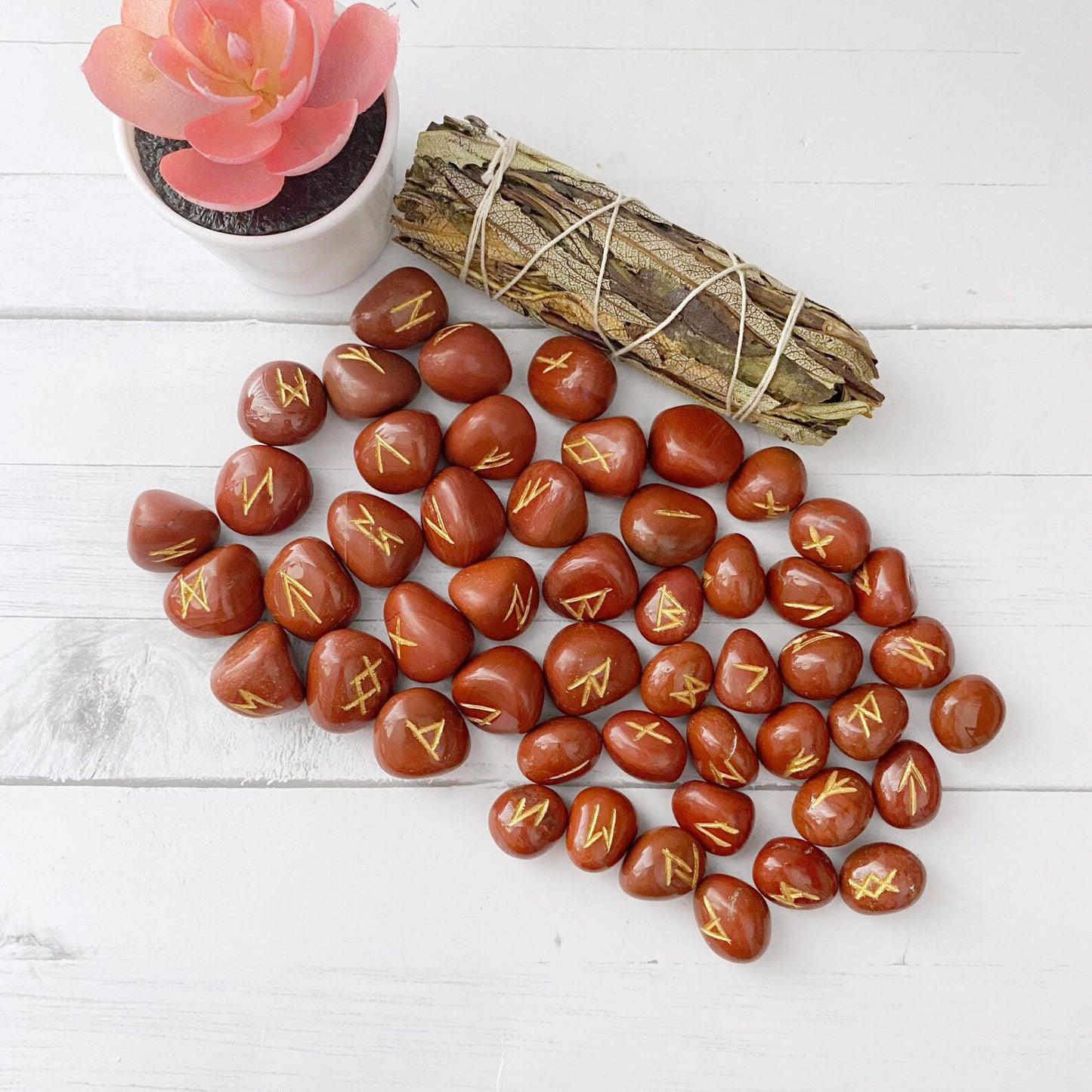 Red Jasper Elder Futhark Runes