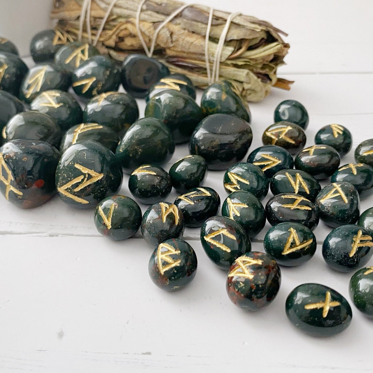 Bloodstone Elder Futhark Runes