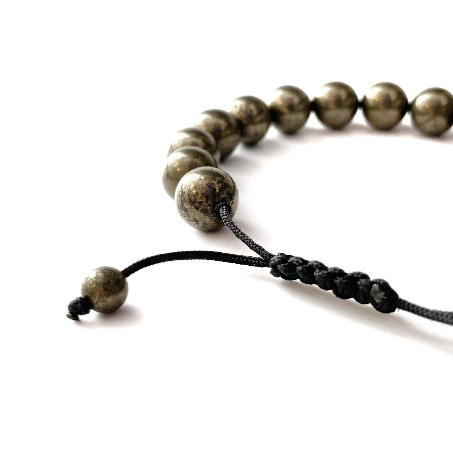 10mm Pyrite Beaded Bracelet