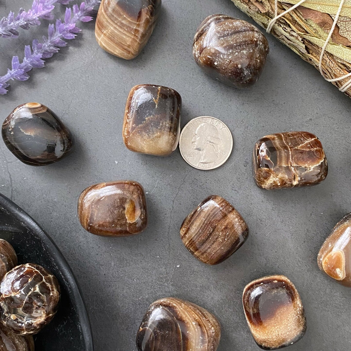 Chocolate Calcite Tumbled Stones