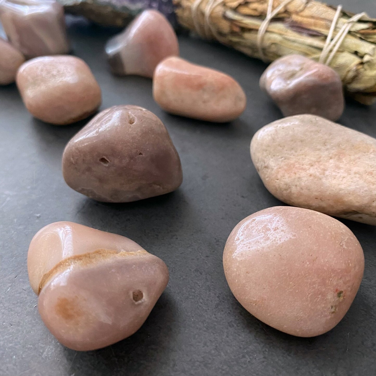 Pink Amethyst Tumbled Stones