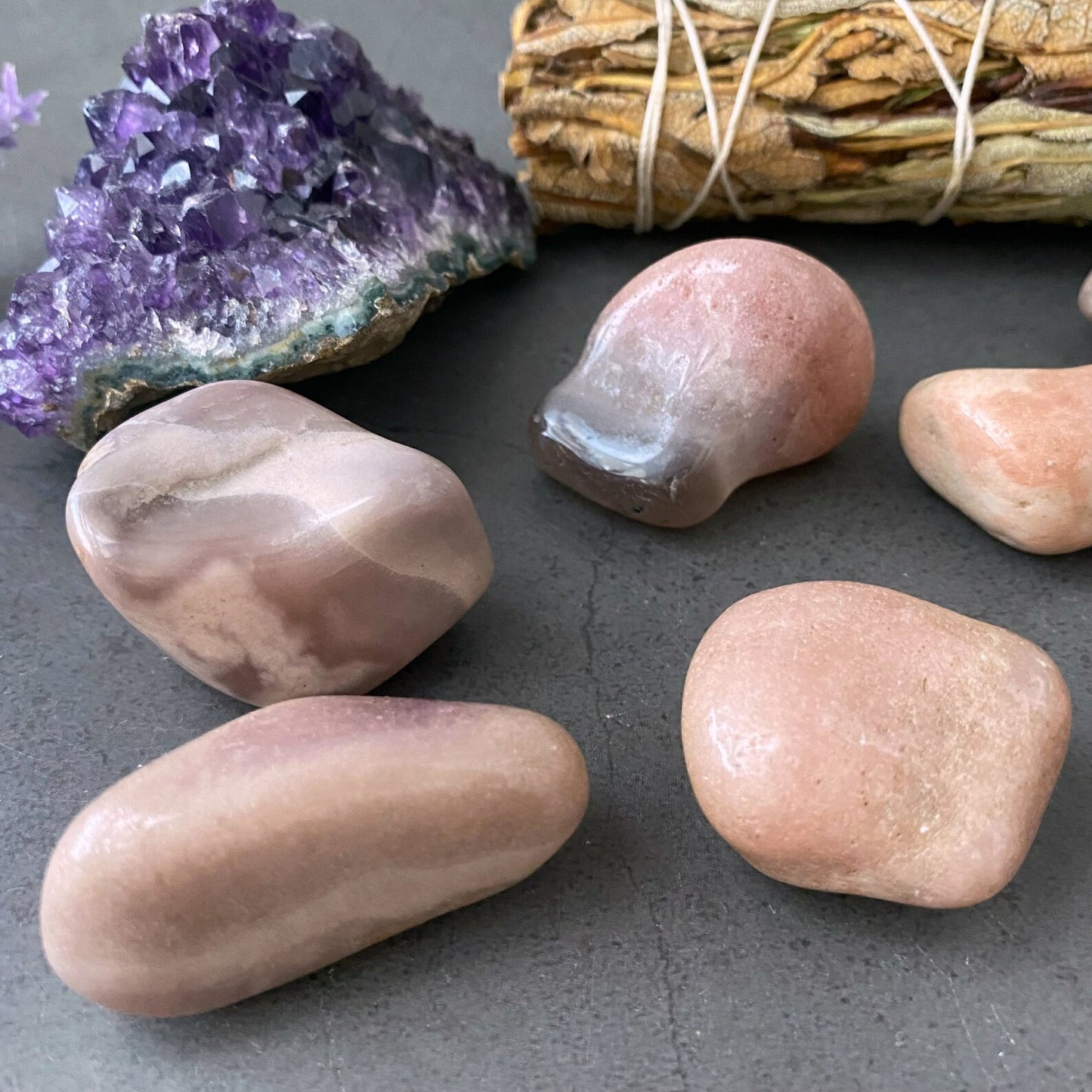 Pink Amethyst Tumbled Stones