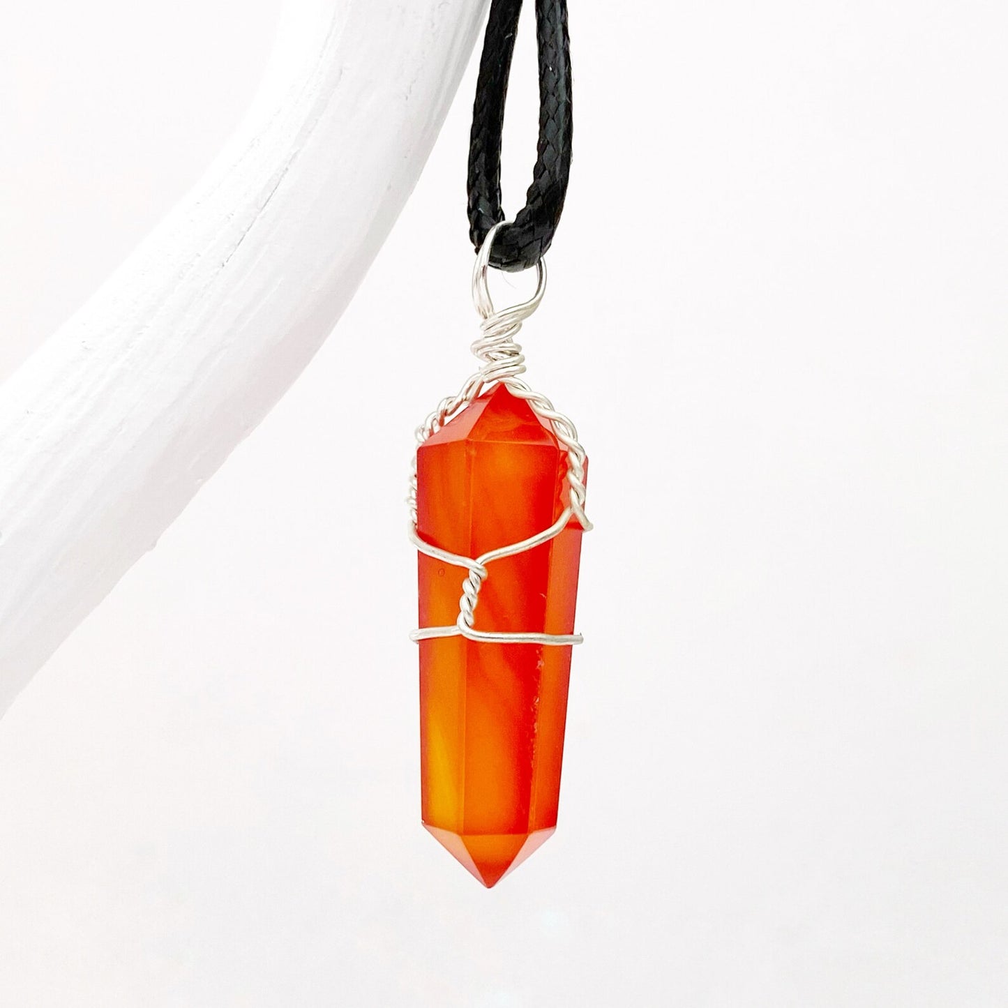 1.5" Double Terminated Carnelian Point Pendant