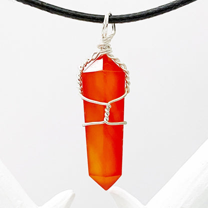 1.5" Double Terminated Carnelian Point Pendant