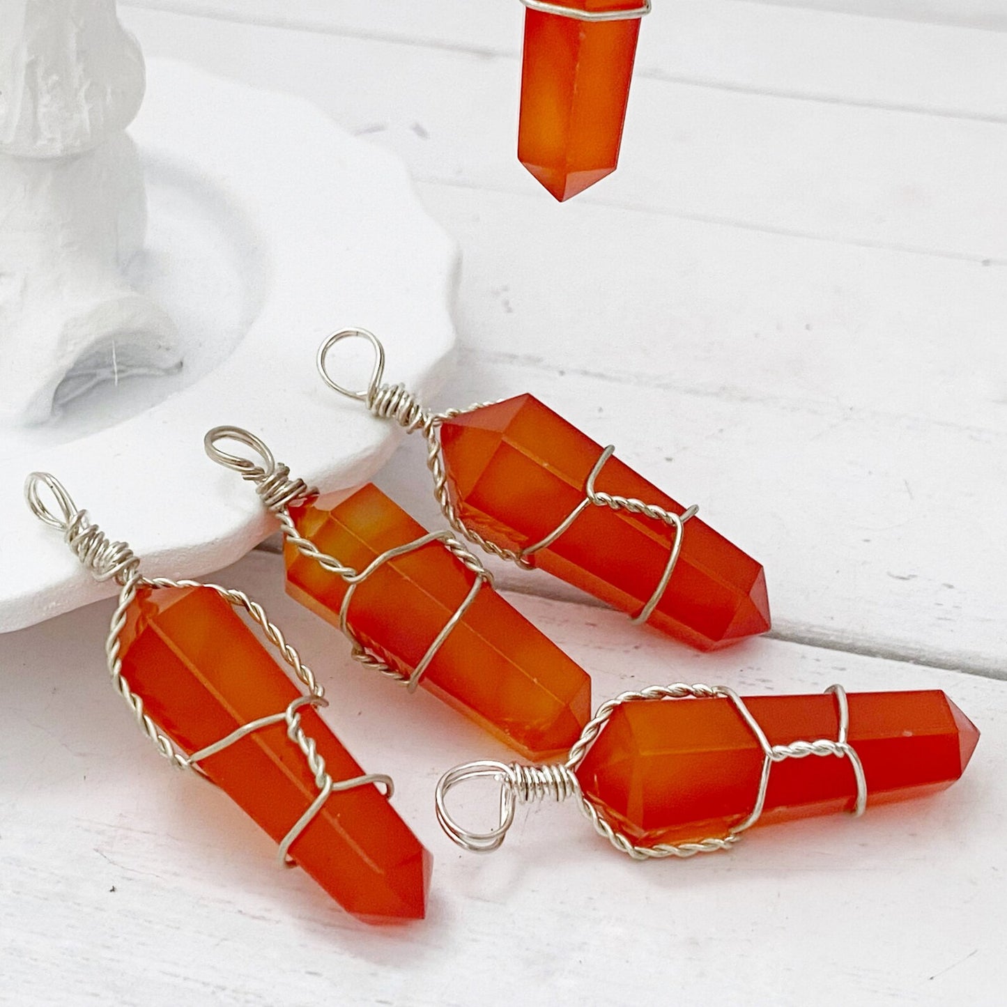 1.5" Double Terminated Carnelian Point Pendant