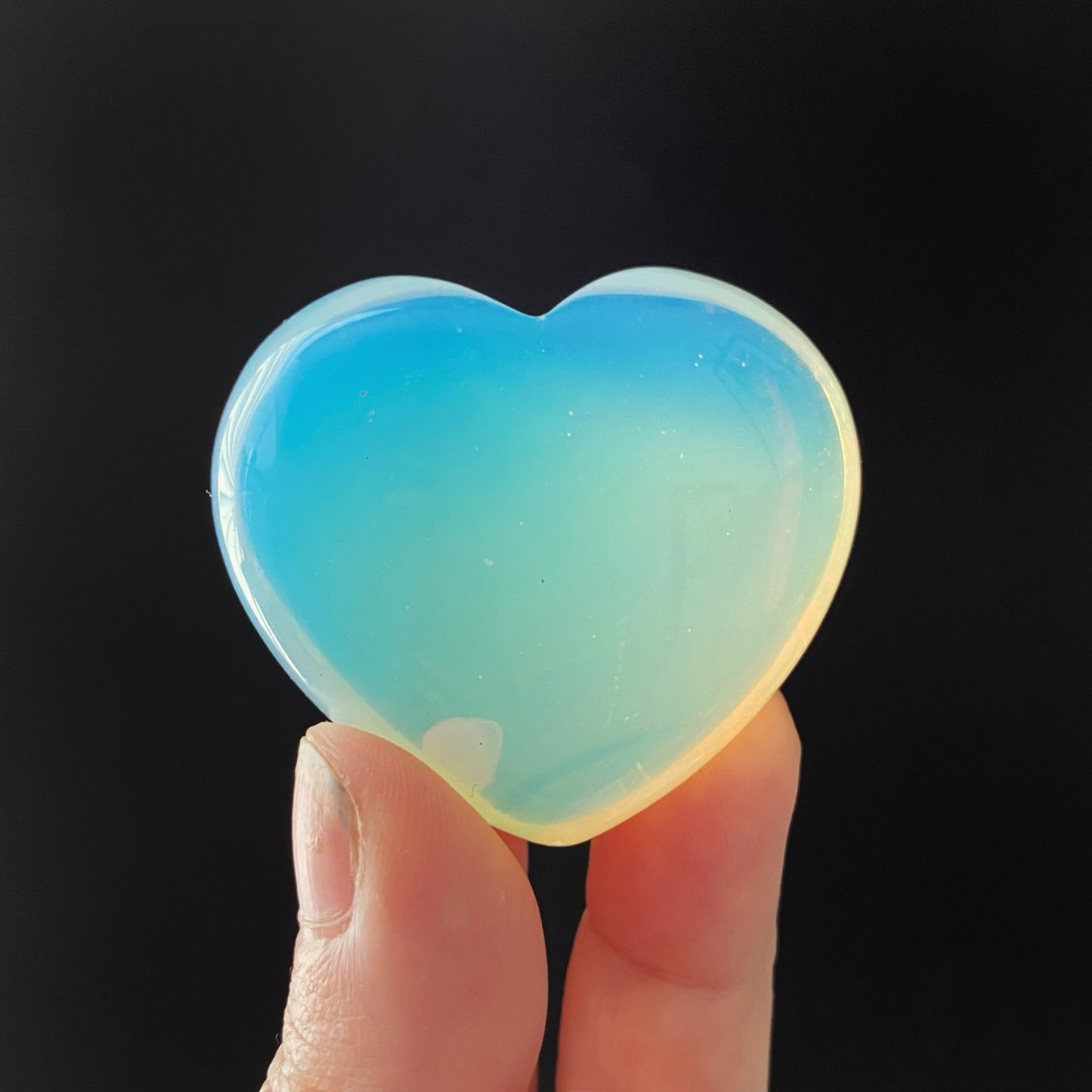 2" Opalite Heart Palm Stone