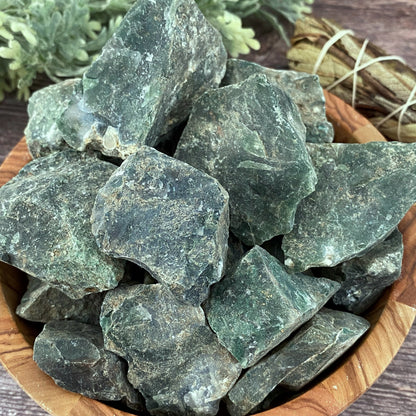 Raw Green Moss Agate Stones