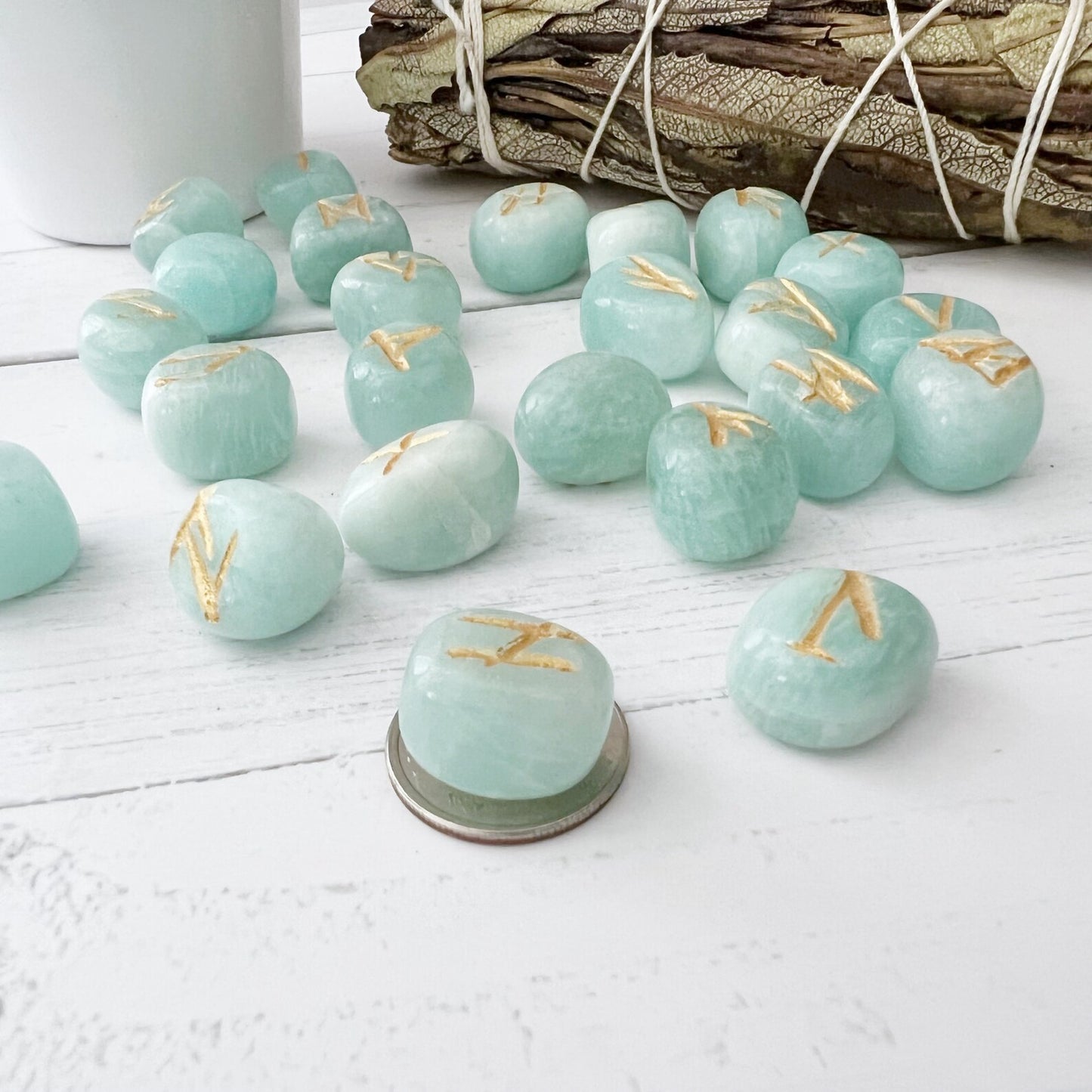 Amazonite Elder Futhark Runes