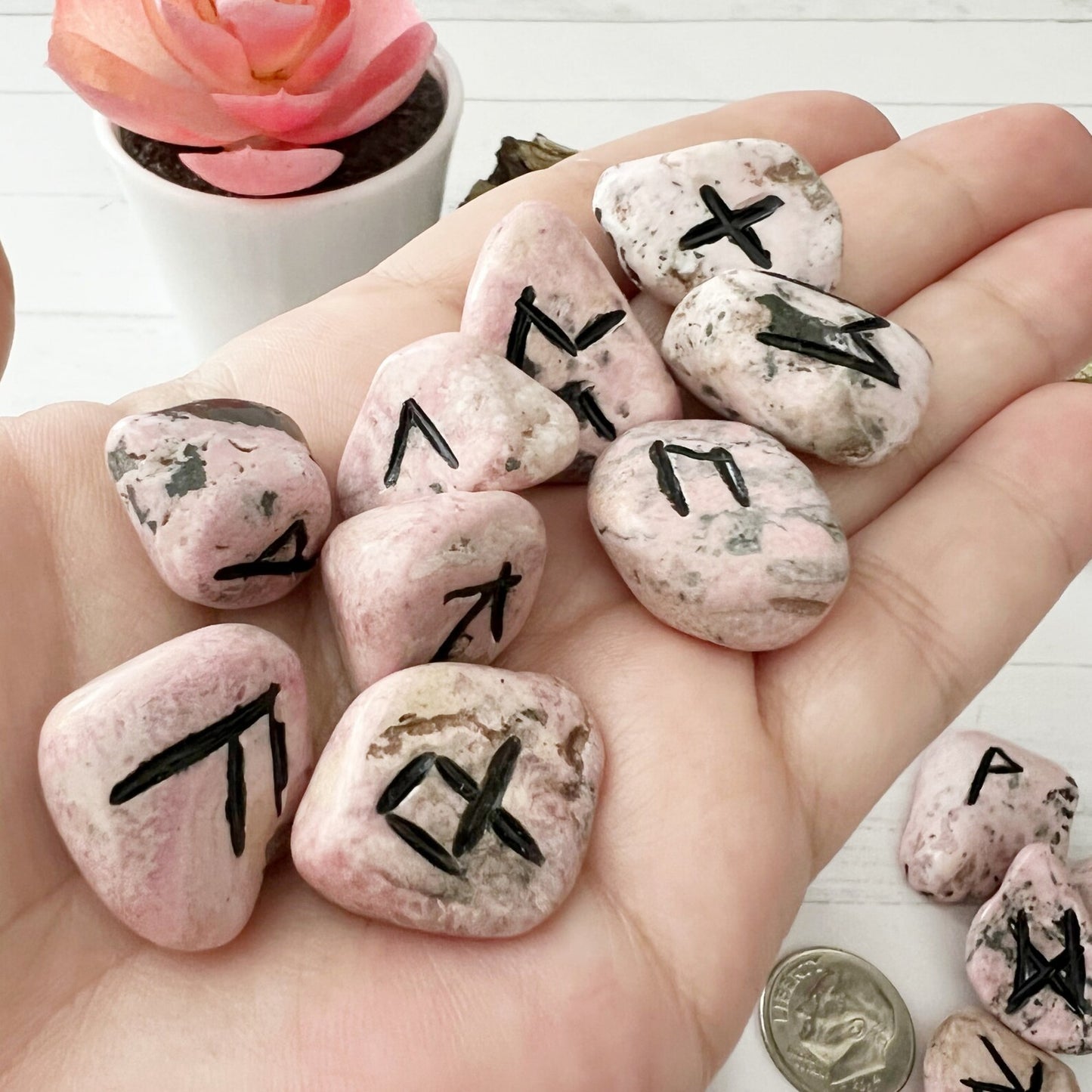 Rhodonite Elder Futhark Runes