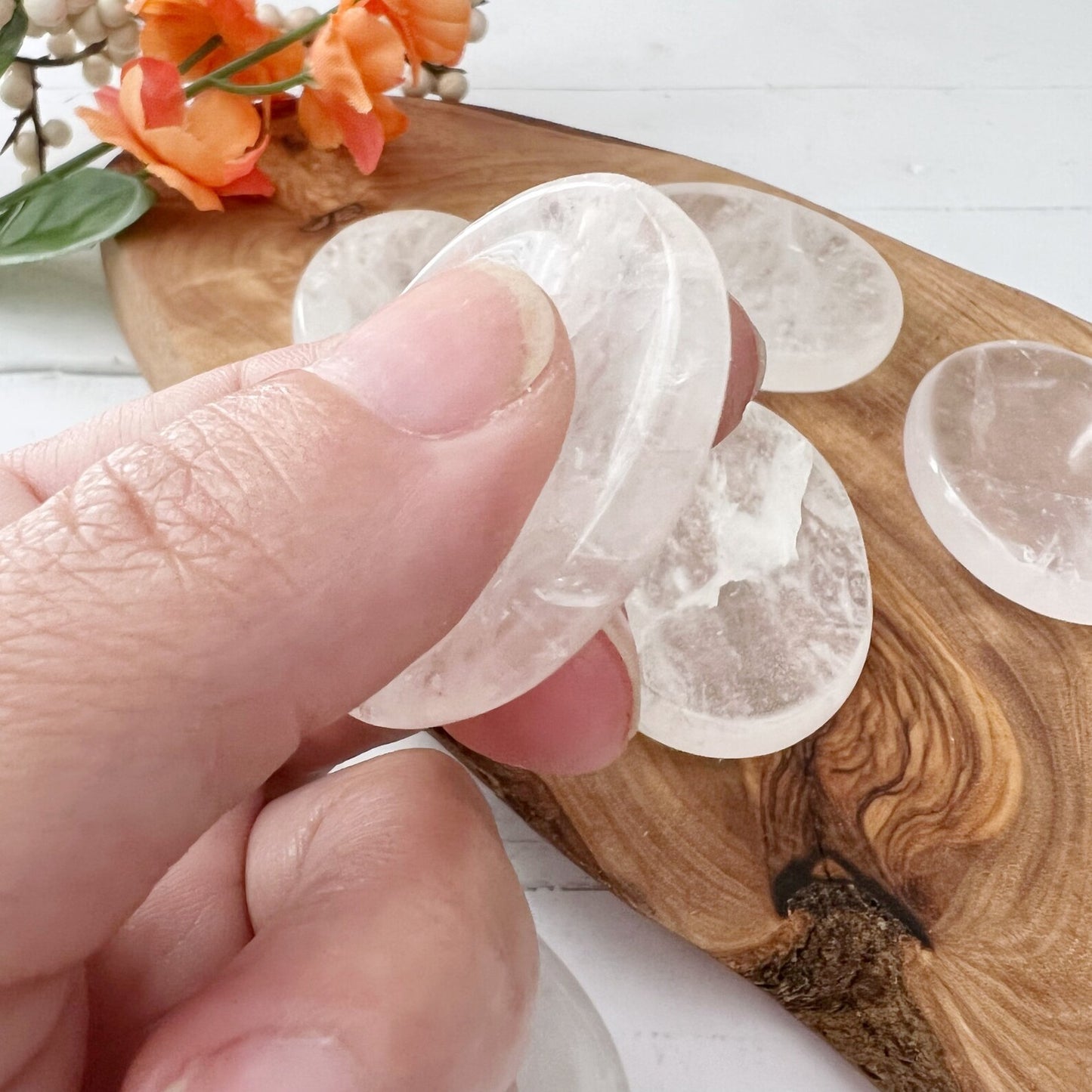 Clear Crystal Quartz Worry Stones