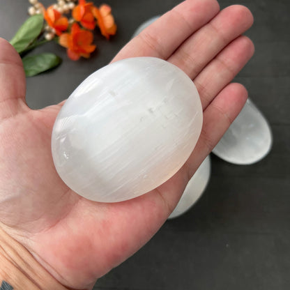 2.5" Selenite Palm Stone