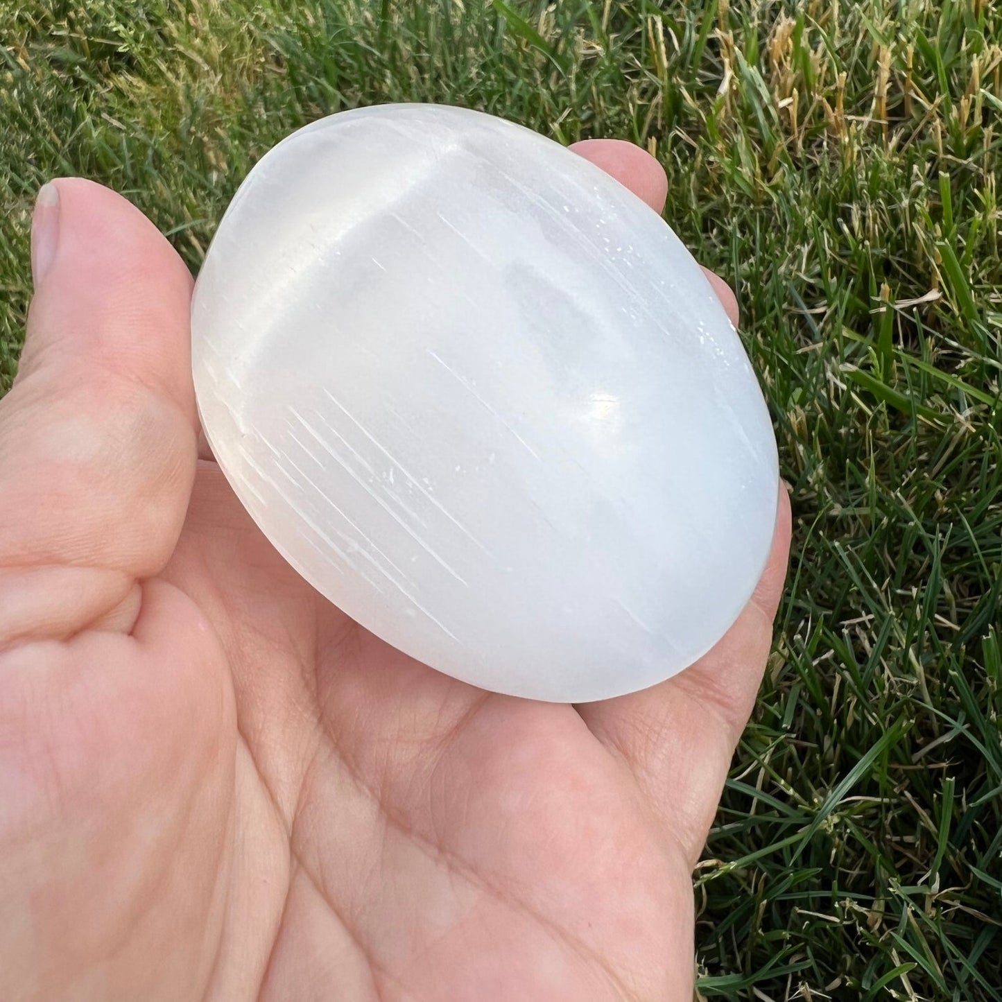 2.5" Selenite Palm Stone