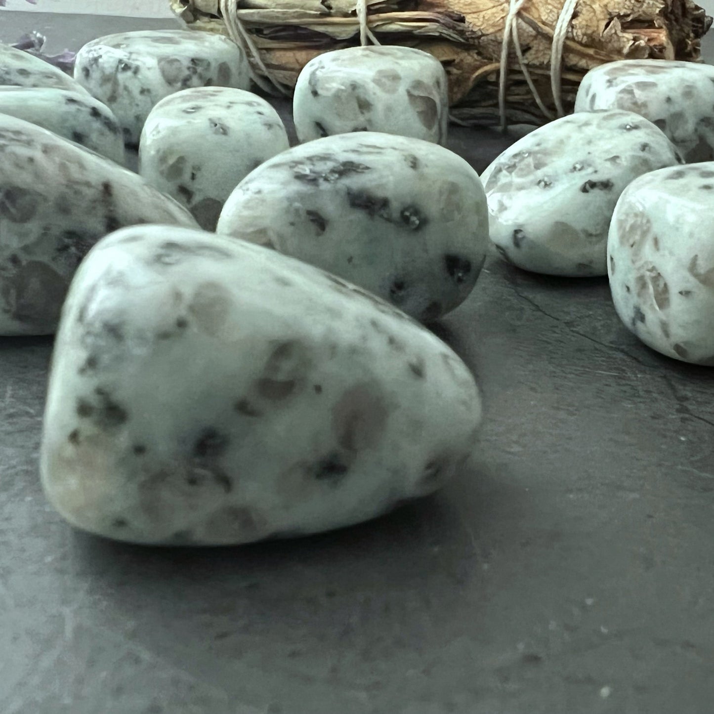 Kiwi Jasper Tumbled Stones