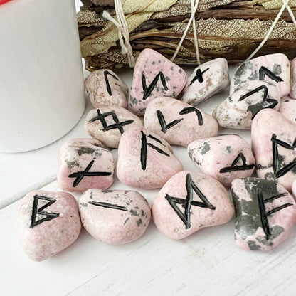 Rhodonite Elder Futhark Runes