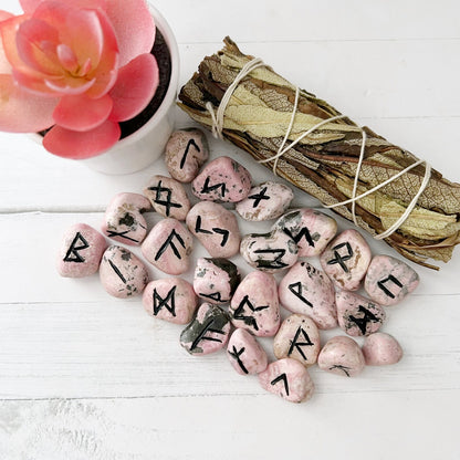 Rhodonite Elder Futhark Runes