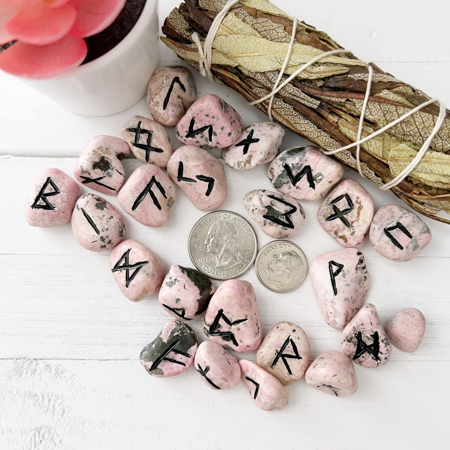 Rhodonite Elder Futhark Runes