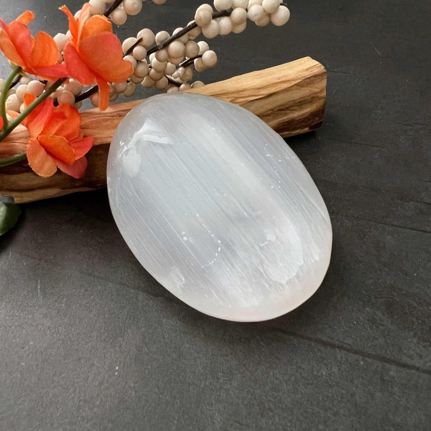 2.5" Selenite Palm Stone