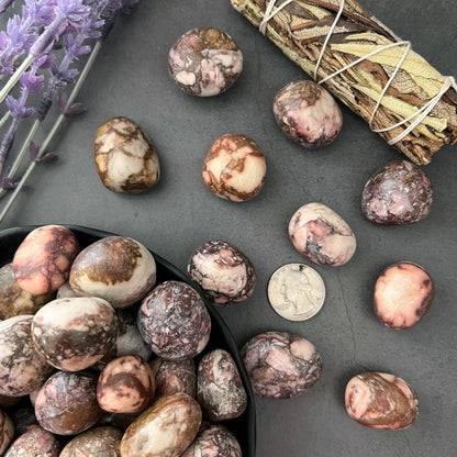 Pink Porcelain Jasper Tumbled Stones