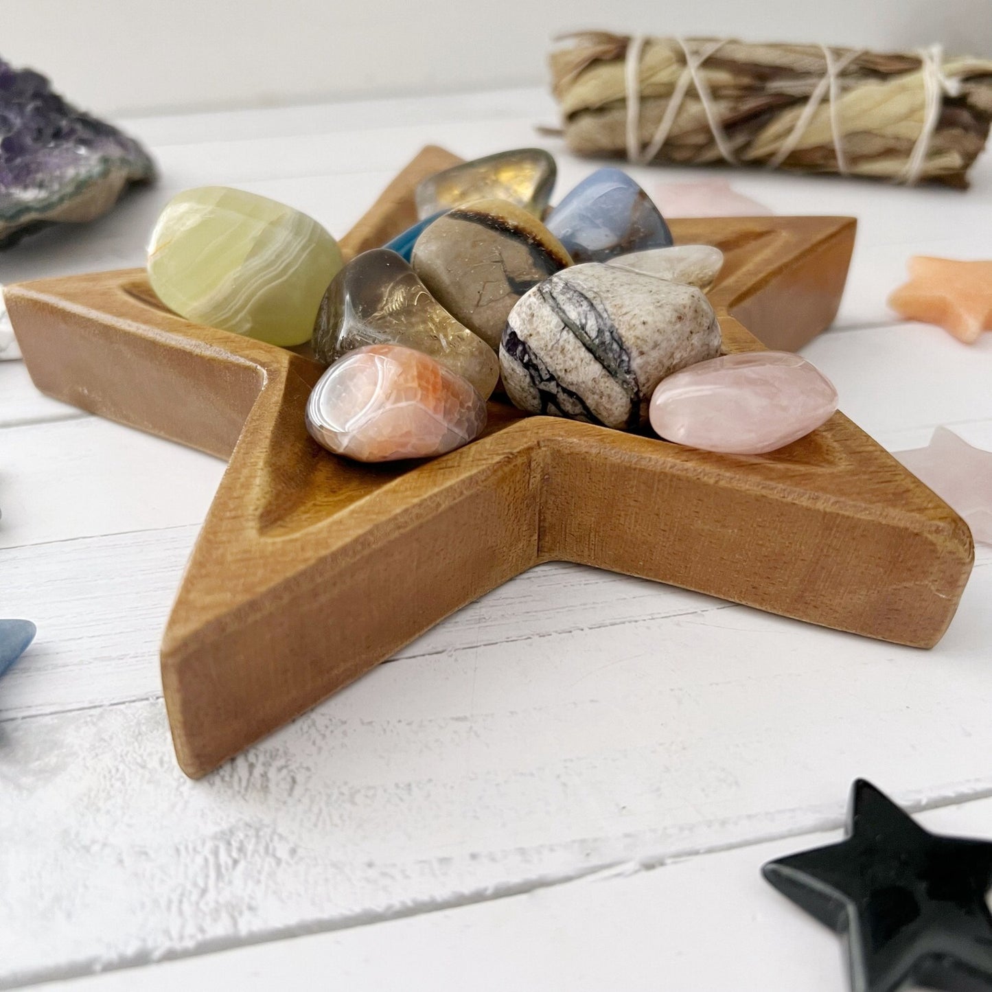 5" Star Teak Wood Bowl