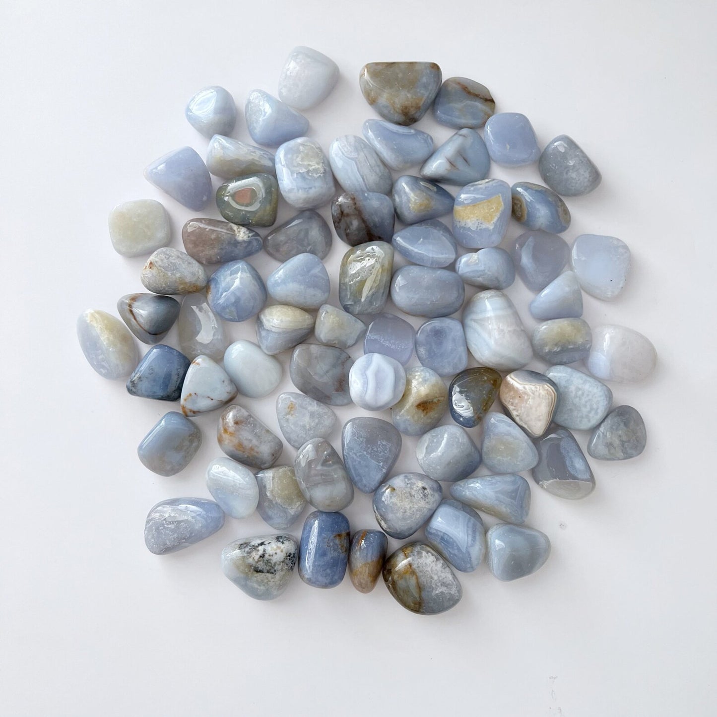 Blue Chalcedony Tumbled Stones