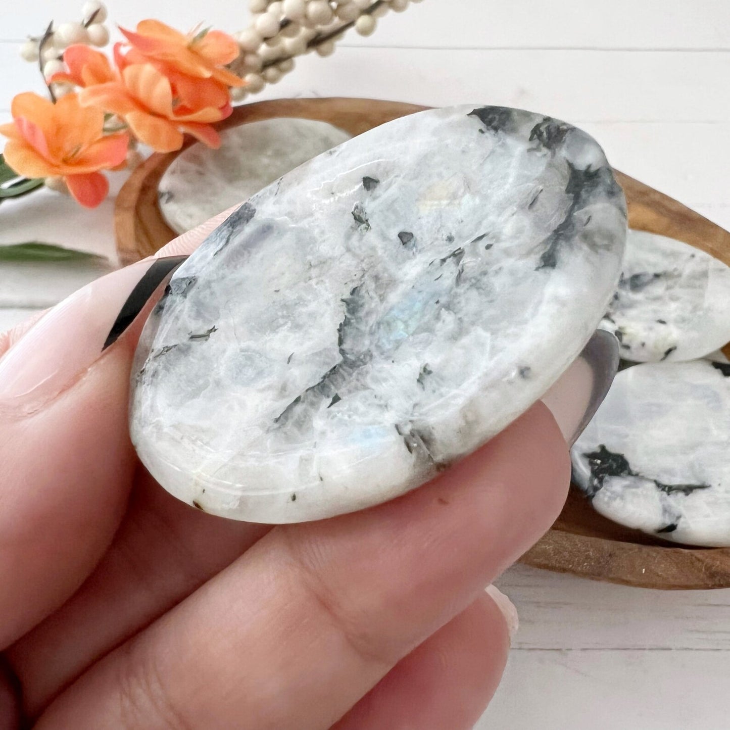 Rainbow Moonstone Worry Stone