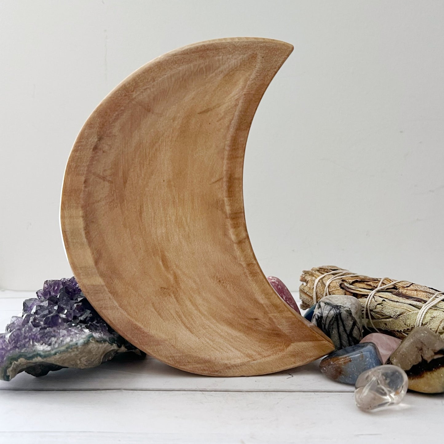 5" Crescent Moon Teak Wood Bowl