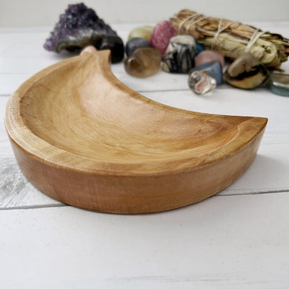 5" Crescent Moon Teak Wood Bowl