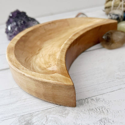 5" Crescent Moon Teak Wood Bowl