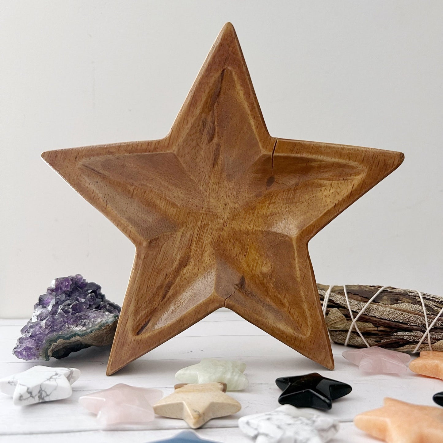 5" Star Teak Wood Bowl