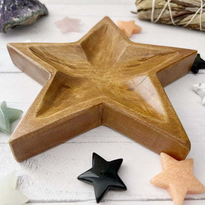 5" Star Teak Wood Bowl