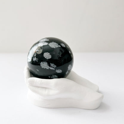 40mm Snowflake Obsidian Crystal Ball