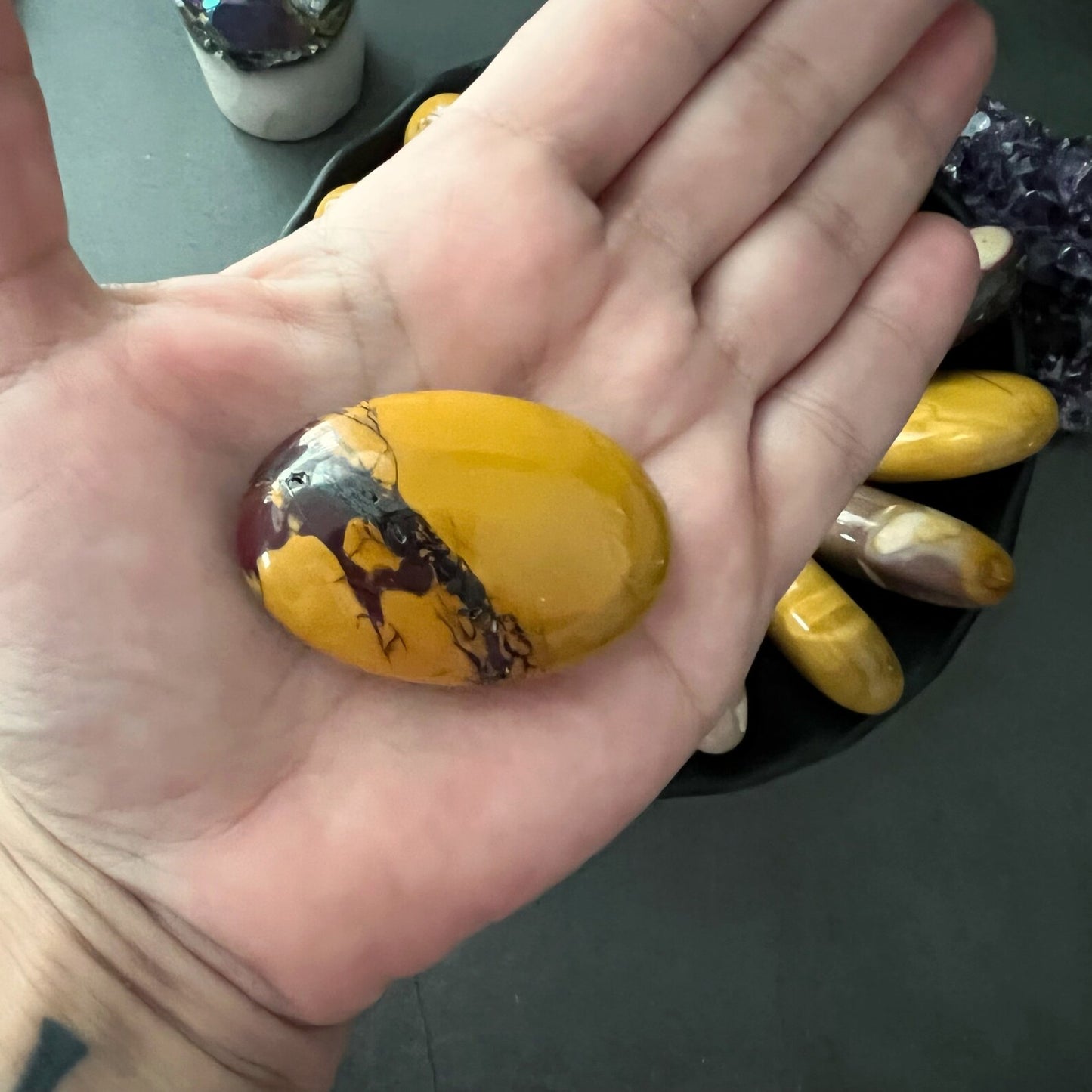 Mookaite Palm Stone