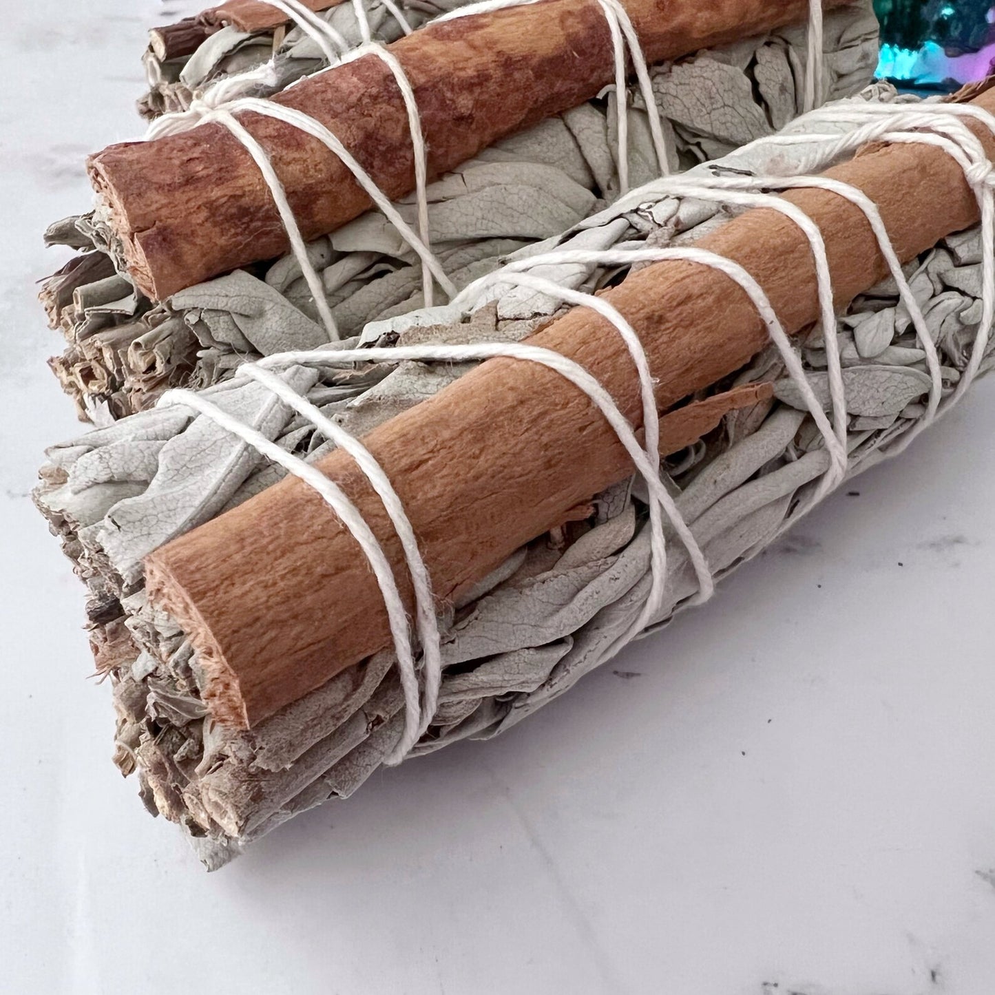 4" Organic Cinnamon & White Sage Smudge Stick