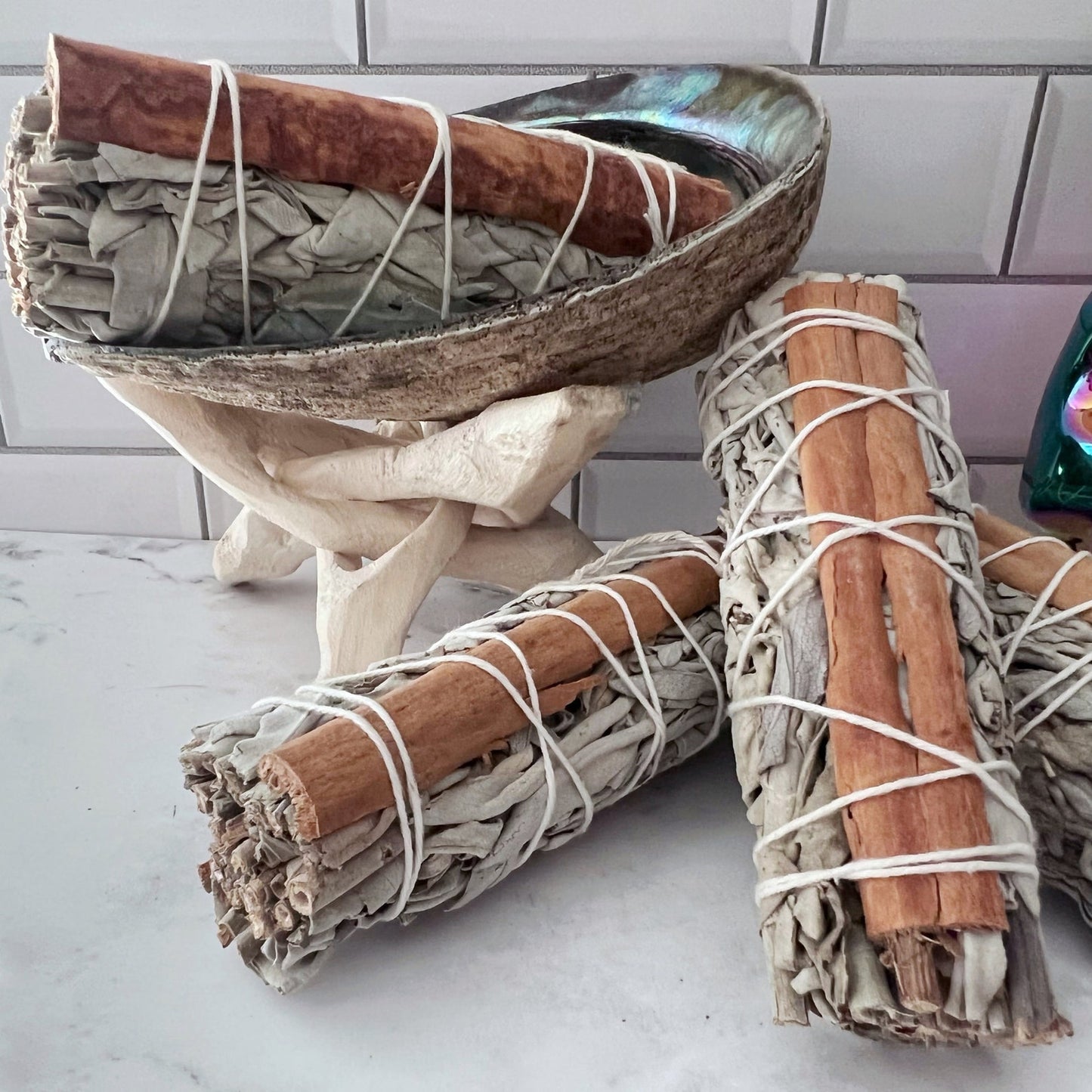 4" Organic Cinnamon & White Sage Smudge Stick