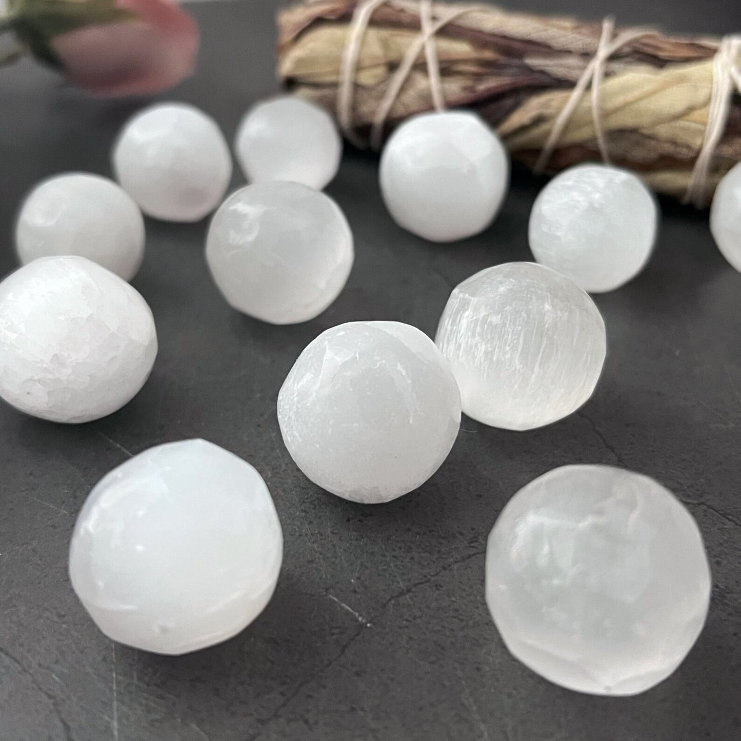 Mini Selenite Tumbled Spheres