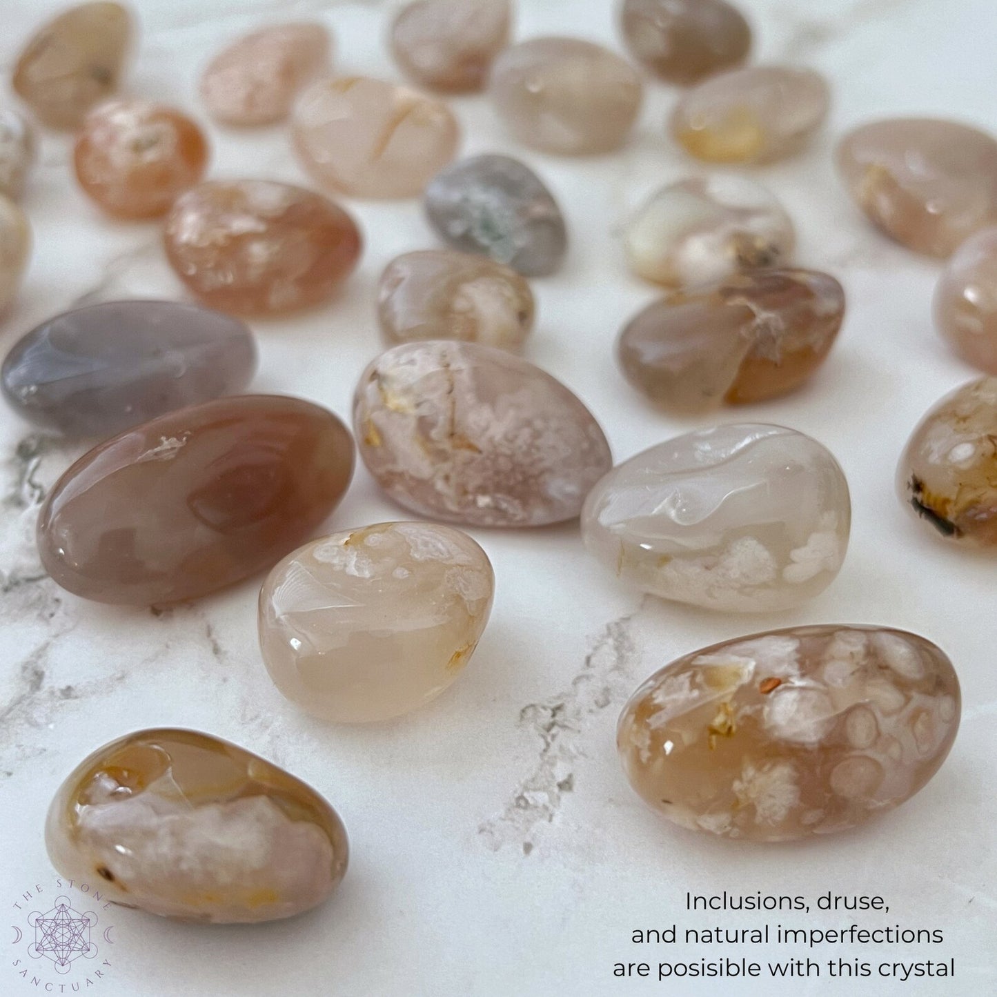 Flower Agate Tumbled Stones