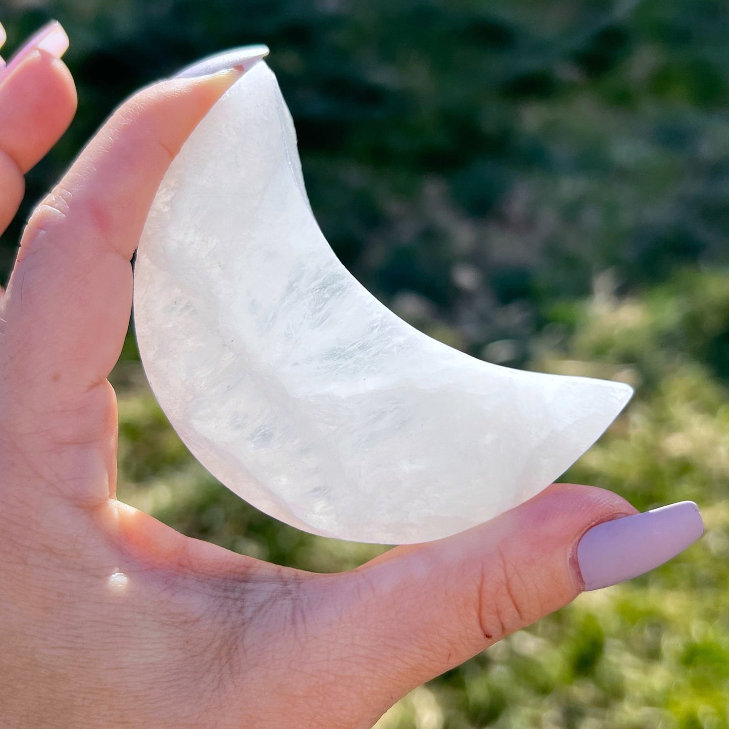 3" Selenite Moon Charging Plate