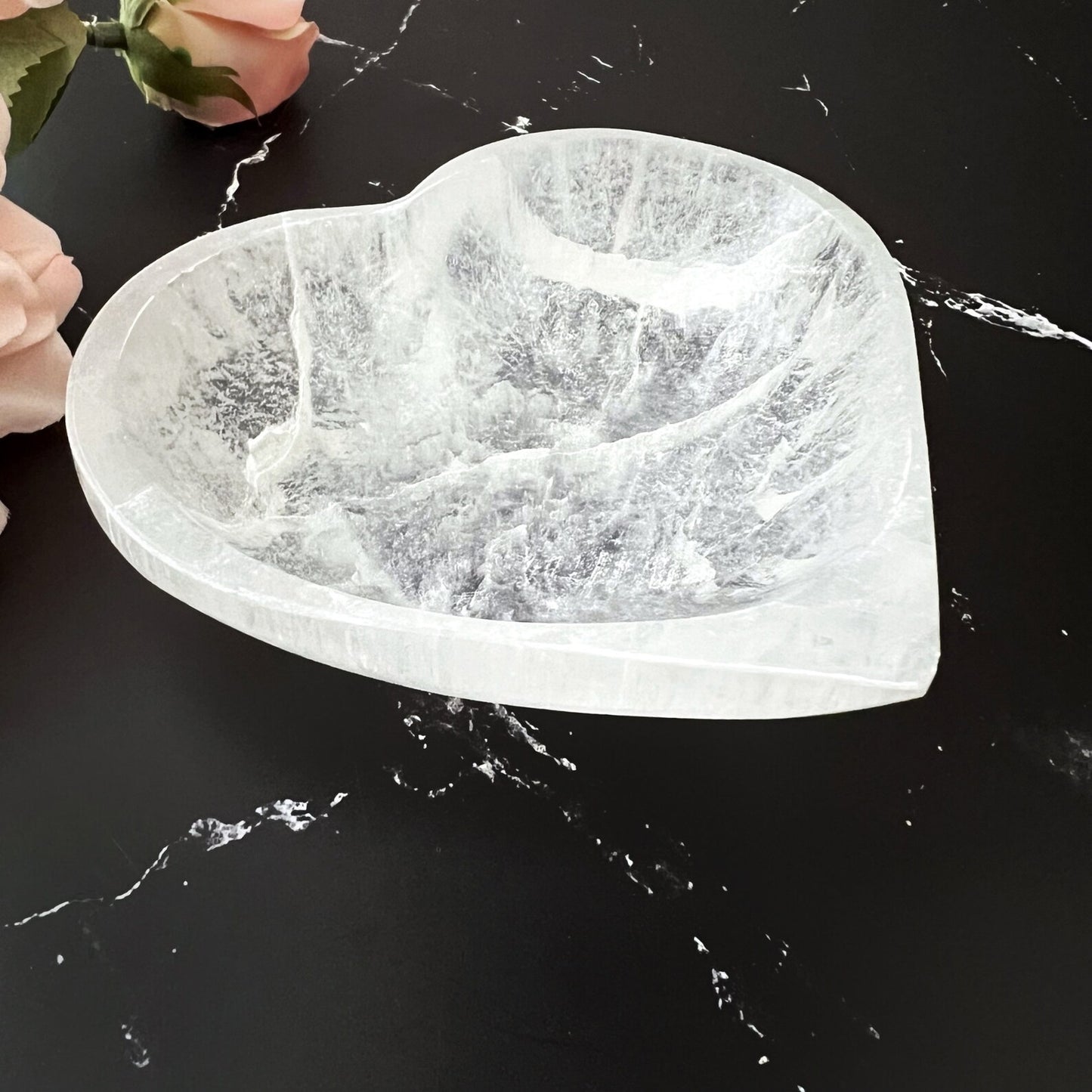 4" Selenite Heart Bowl