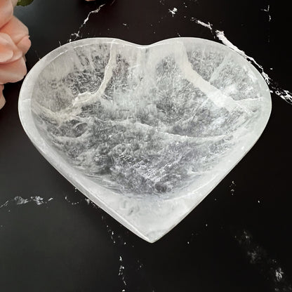 4" Selenite Heart Bowl