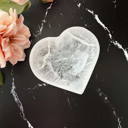 4" Selenite Heart Bowl