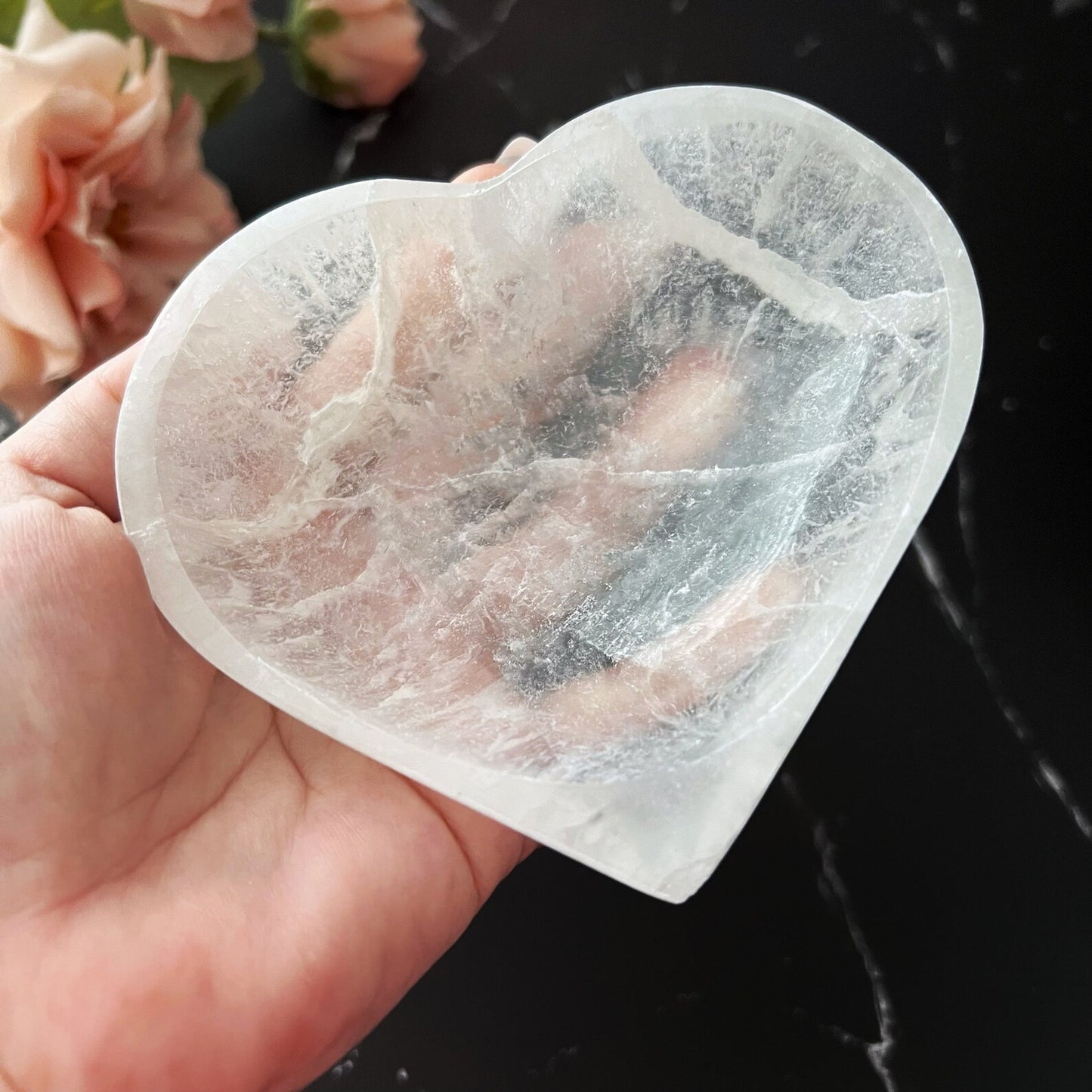 4" Selenite Heart Bowl