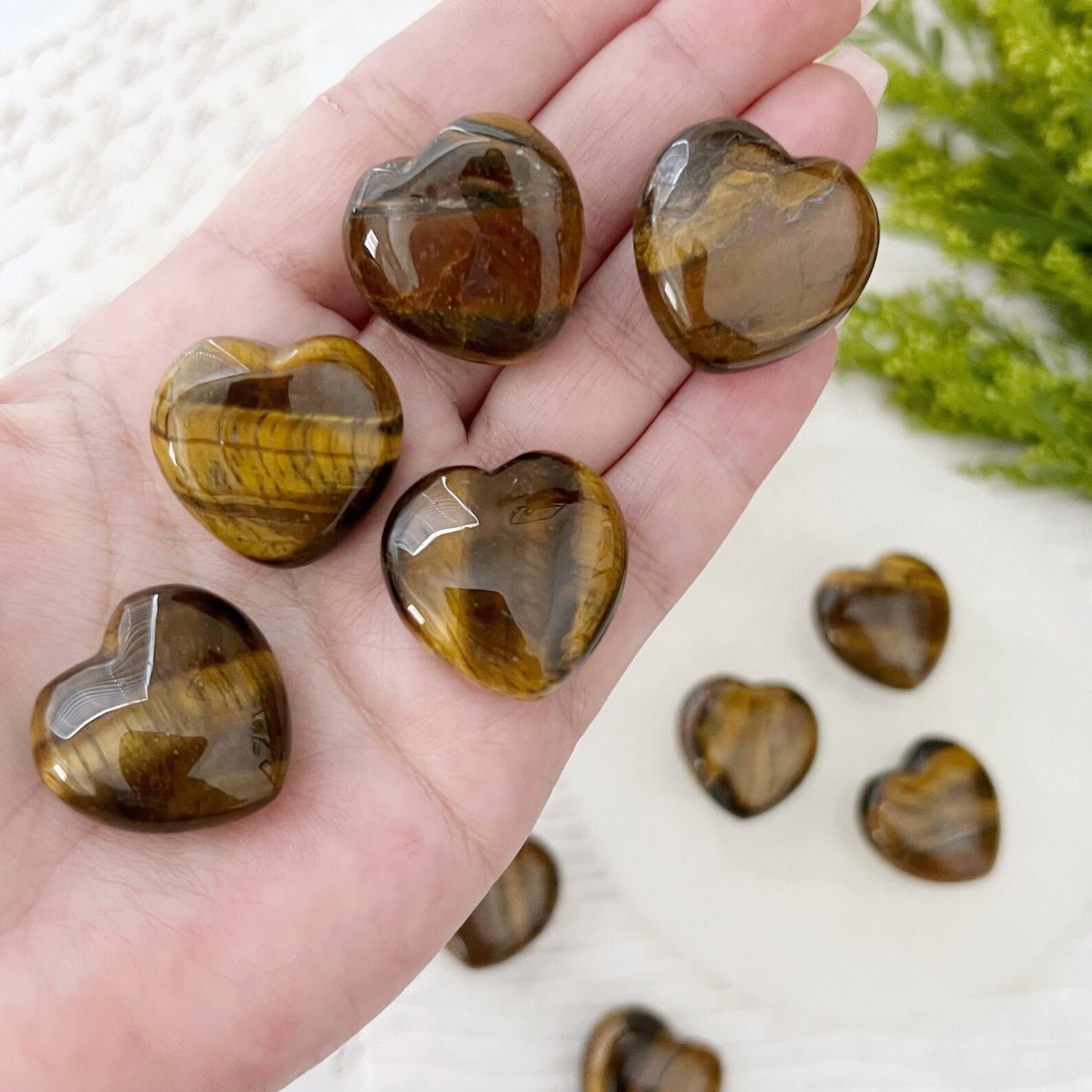 1" Mini Tiger Eye Heart