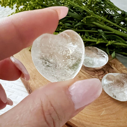 1" Mini Clear Quartz Heart