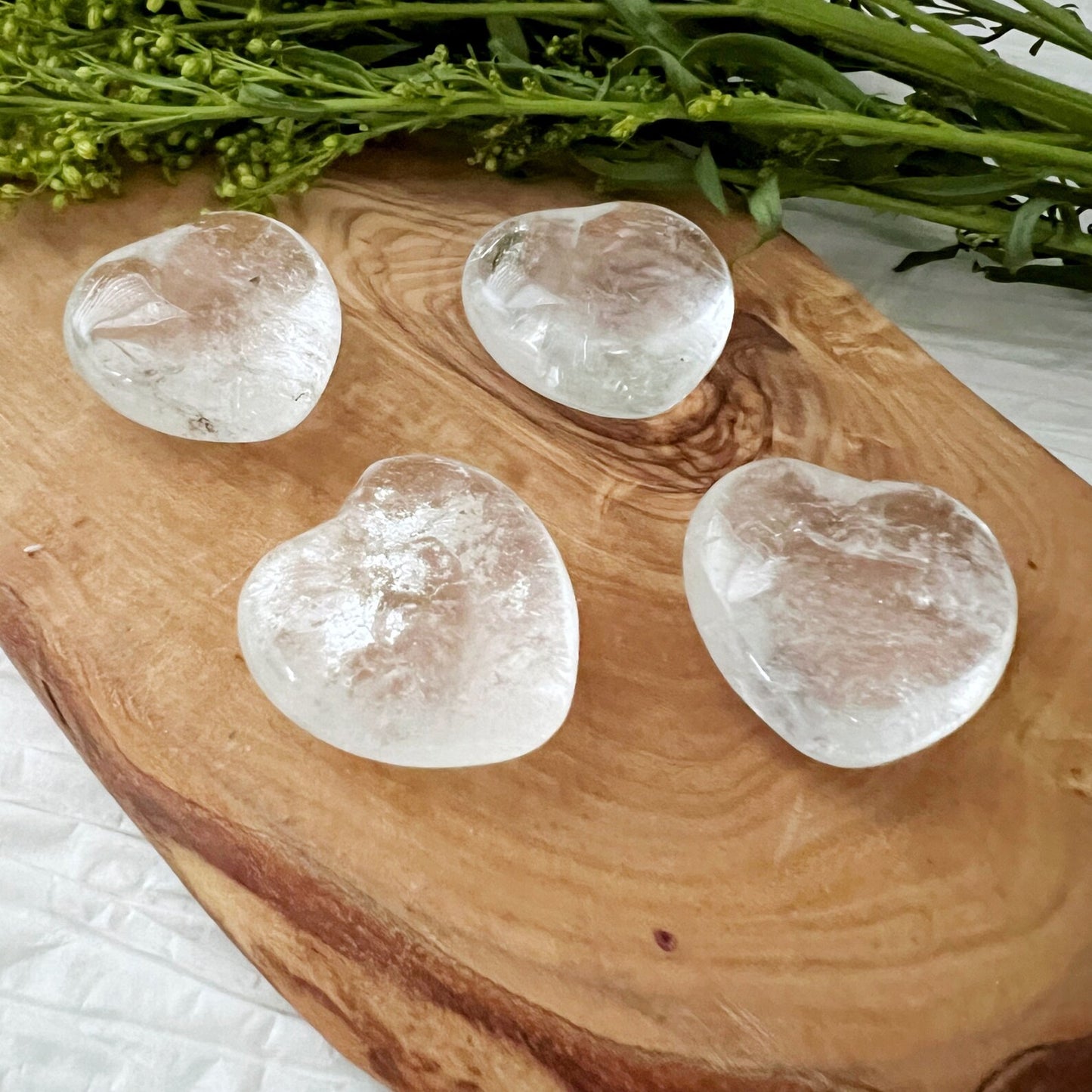 1" Mini Clear Quartz Heart